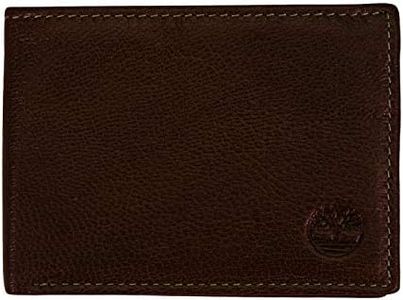 Timberland Men's Genuine Leather Passcase Security RFID Wallet, Dark Brown