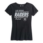 NFL Womens Relaxed Fit Tshirt, Gameday Apparel, Tagless Rib Neck Contour Fit Short Sleeve Tee (Las Vegas Raiders - Black, Womens Medium)