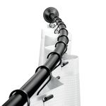 iDesign Curved Metal Shower Curtain Rod, Adjustable Customizable Curtain Rod for Bathtub, Stall, Closet, Doorway, 41-72 Inches, Matte Black