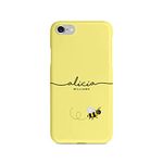 Tirita Personalised Initials Custom Hard Phone Case Compatible with iPhone 6 & 6s PRINTED GLITTER, NOT REAL GLITTER Honey Bees Busy Bee