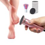 Electric Foot File Hard Skin Remover, Professional Electric Foot Sander Pedicure Tools (Adjustable Speed) with 60 Sandpaper Discs and Clean Brush for Dry Dead Skin Cracked Heels Calluses (Pink)