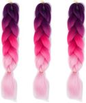 Wanfoou 3 Pcs Colorful Hair Extensi