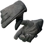 Milwaukee Leather MG7511 Men's Grey Leather Gel Padded Palm Short Wrist Motorcycle Hand Gloves W/ ‘Full Panel Cover’ - Medium