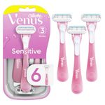 Gillette Venus Sensitive Women's Disposable Razors, 6 Count,white