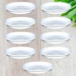 RGDECOR 8 Inches - Set of 9 - White Bottom Pot Plates for Plants - Plant Pot Tray Saucer - Flower Pot Base Plate - Plant Drip Tray - Flower Pot Tray - Bottom Plate for Pots - Planter Plate