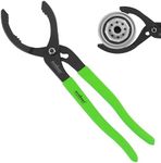 HORUSDY 12" Adjustable Oil Filter Pliers, Adjustable Oil Filter Wrench Removal Tool(Green)