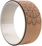 Navaris Cork Yoga Wheel - Enhances Flexibility & Pose Deepening - Ideal Yoga Accessories for Stretching, Pilates, Gymnastics - Lightweight, Durable Exercise Equipment for Home Use