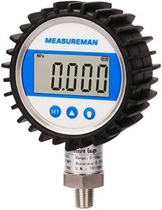 MEASUREMAN 3-1/8" Dial Size, Digital Pressure Gauge, 0-10000psi/bar/Mpa, 1/4"NPT Lower Mount, 0.25% Accuracy