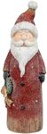 Sunnydaze Rustic Santa Christmas Decoration Figurine with LED Lights - 24” H Battery-Operated Pre-Lit Santa with Wreath Statue