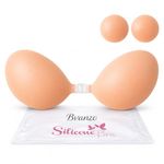 Stick On Bra for Women, Invisible Sticky Backless Strapless Push Up Bra With Sticky Bra Push Up, Skin Friendly and Breathable, Reusable Silicone Adhesive Bra for Backless Dresses Swimwear Wedding