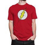 DC Comics Men's The Flash Short Sleeve T-Shirt, Flash Logo Red, 3X-Large