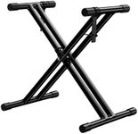 Rhymo Keyboard Stand Double-X, Heavy-Duty, Pre-Assembled Piano Stand for Kids and Adults, 8 Adjustable Digital Piano Stand with Locking Straps Fits 54 61 88