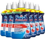 Finish | Finish Dishwasher Cleaner Rinse Aid | Scent : REGULAR | Size: 1.5 litres (250ml x 6) | For Ultimate Clean and Diamond Shine