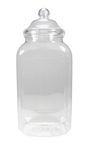 A clear, empty plastic jar with Vistorian-style screw lid - capacity 4430ml