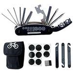 Bike Bicycle Repair Tool Kit - DAWAY B32 Cycling Multifunctional Mechanic Fix Tools Set Bag, 16 in 1 Multifunction Tool, Tire Levers, Self Adhesive Tyre Tube Patch Include