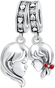 Rimgoris Plata de ley 925 Charm para mujeres pulseras collar Madre Hija Retrato Colgante Mujeres Pulsera Dije