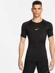 NIKE FB7932-010 M NP DF Tight TOP SS Sweatshirt Men's Black/White Size M