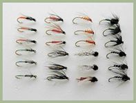 Wet Trout Flies, 24 Pack, Northern Countries Spider Patterns, Fishing Flies, Choice of sizes (Mixed)