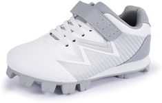 Sooneeya Kid's Low Top Youth Fashion Lightweight Comfortable Turf Softball Shoes Grey Size 5 M US Big Kid