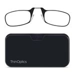 ThinOptics Low Strength Reading Glasses +1.50 with Black Pod Case, Black , 1.50, 1.0 Count