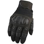 Full Finger Touch Screen Contact Gloves Hard Knuckle Cycling Biking Paintball Airsoft (Black, Large)