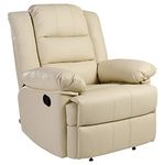 More4Homes LOXLEY BONDED LEATHER RECLINER ARMCHAIR SOFA HOME LOUNGE CHAIR RECLINING GAMING (Cream)