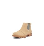 SOREL Women's Emelie lll Chelsea Waterproof Boot - Dusty Tan, Gum 10-12