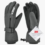 Men's Winter Gloves, 3M Thinsulate Thermal Insulated Warm Gloves in Cold Winter Weather, Waterproof Snowboard Snow Ski Gloves for Skiing, Windproof Touchscreen Gloves for Men Women