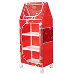 Little One's 4 Plastic Shelves Baby Wardrobe/Toy Organizer | Aquatic Red | Tb4/Fr, 109 Cm, 46 Cm, 31 Cm