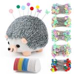 Mnuizu 520Pcs Sewing Pins Kit with Flat Head & Straight Pins, Multicolor Quilting Pins, Hedgehog Pin Cushion, Triangle Tailors Chalk, Storage Boxes - Ideal for Sewing, Crafts, and DIY Decor