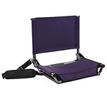 Cascade Mountain Tech Stadium Seat - Lightweight, Portable Folding Chair for Bleachers and Benches - Purple, Extra Wide - 20"