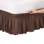 Scalloped Wrap Ruffle Bedskirt Chocolate Twin/Full, Chocolate, Twin/Full