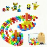 240 Pcs Magnetic Blocks,DIY Magnetic Tiles,Magnetic Blocks Building Sets,3D Colorful Tower Building Blocks for Kids Adults Family, Building Blocks Toy Construction Educational STEM Toys ﻿ (240 Pcs)