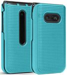 LG Classic Flip Case, Nakedcellphone [Teal Mint Cyan] Protective Snap-On Hard Shell Cover [Grid Texture] for LG Classic Flip Phone L125DL