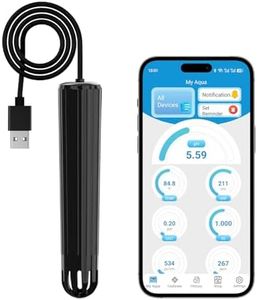 kactoily Smart Aquarium Monitor WiFi 7-in-1 Water Tester for pH, TDS, Temp, EC, ORP, Salt & SG with Real-Time Alerts, Ideal for Freshwater Saltwater Fish Tank Pond