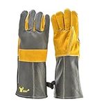 14.5" Long Premium Leather Gloves, 
