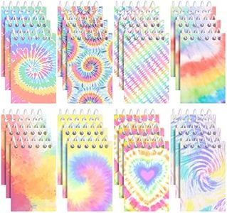 24 Pcs Mini Tie Dye Notepads Multicolor Style Pocket Notebooks for Kids Spiral Mini Notebook Fun Coil Mini Notepad Tie Dye Birthday Party Supplies Small Note Pads Tie Dye Party Favors (Light Style)