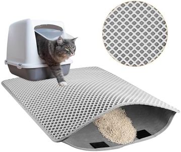 Alfombra Gatos Arenero, 46×60cm Alfombra para Gatos, Estera de Arena para Gatos, Alfombrilla Arenero Gato Impermeable, Diseño de Doble Capa en Forma de Panal, Cat Litter Mat, Alfombra de Basura, Gris