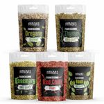 HARIBAS Seasonings Herbs & Spices Thyme, Basil, Chilli Flakes, Oregano & Rosemary 20gm Each | Mixed Herbs Seasonings