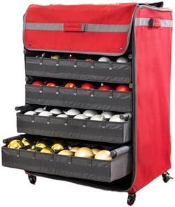 Balsam Hill Deluxe Rolling Ornament Chest - 150pc Christmas Decoration Storage with Dividers & Trays