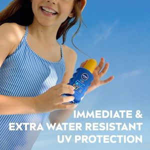NIVEA SUN Kids SPF 50+ Coloured Sunscreen Spray, 200ml – Fast-Absorbing, No White Cast