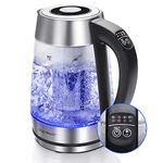 Aigostar Electric Glass Kettle with Variable Temperature, Keep-Warm, Detachable Tea Filter Infuser, Auto Shut-Off & Boil-Dry Protection, 2200W, 1.7L, BPA-Free - Cris 30OSX.