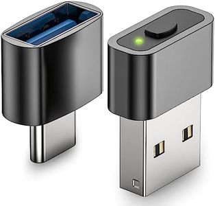 Geyes Mouse Jiggler, Undetectable Mouse Mover Device Has Two Swing Modes Jiggle and Multi-Track,Keeps for Computer/Laptop Awake, Driver-Free, Plug-Play with USB-C Adapter (Metal Black)