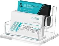 HIIMIEI Business Card Holder for Desk: Acrylic Business Card Holder Display - Multiple Business Card Stand for Office Exhibition Home Restaurant 2 Slot 2 Tier