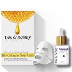 Bee & Beauty Bio-Collagen Deep Mask and Healer Bee Face Serum Combo - 30ml | Anti-aging Face Serum with Retinol & Natural Extracts | Promotes Skin Renewal & Rejuvenates