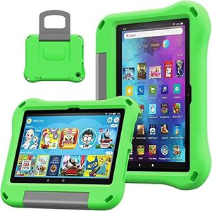 Custodia protettiva per tablet Fire HD 8 per bambini,custodia protettiva per bambini con supporto antiurto, applicabile ad Amazon Kindle Fire HD 8/8 Plus (12th/10th Gen,2022/2020 Release).(verde)