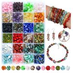 Colle 1200pcs Natural Chip Stone Beads for Bracelet, Crystal Beads for Jewellery Making, 24 Colors Irregular Gemstone Beads for Necklace Earring Making