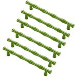 FBSHOP(TM) 6PCS Modern Creativity Green Bamboo Shape Cupboard Door knobs, Zinc Alloy Retro Furniture Handles Pull Knobs for Drawer Cabinet Wardrobe Kitchen Decoration Farmhouse Style,128mm