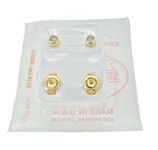 Oscar 1 Pairs Anti-Allergy Medical Grade Steel Gold Color CZ Gem Sterilized Gold Piercing Studs for Earring