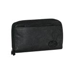 Buxton Women's Heiress Double Zip Organizer, Black, One Size